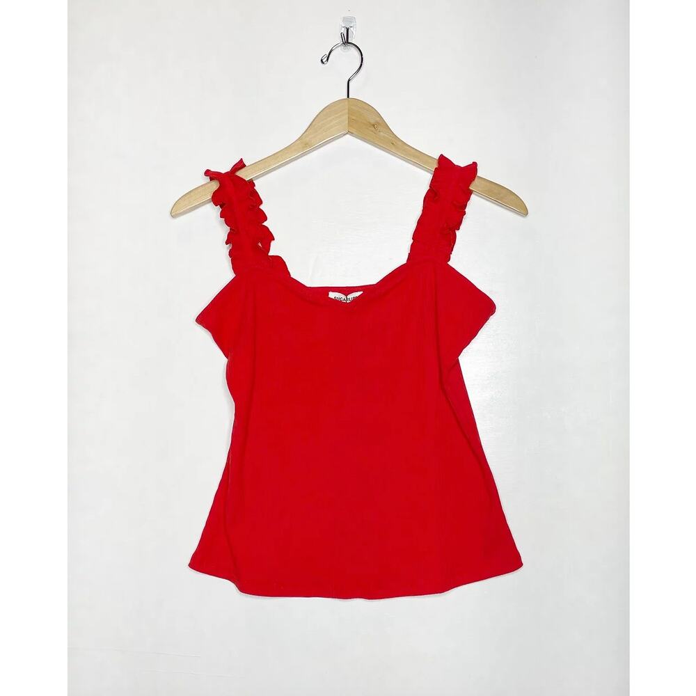 Red Ruffle Tank Top - Picture 2 of 2